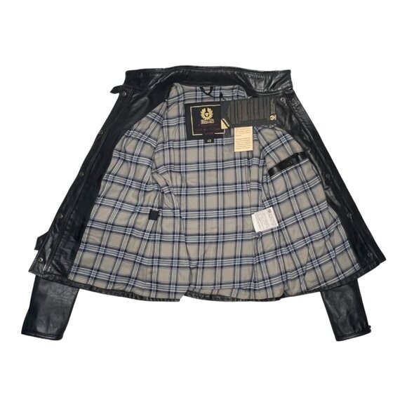 $1800 Belstaff Leather Biker Style Brad Jacket Blouson Size 42 Made in Italy - Picture 2 of 5